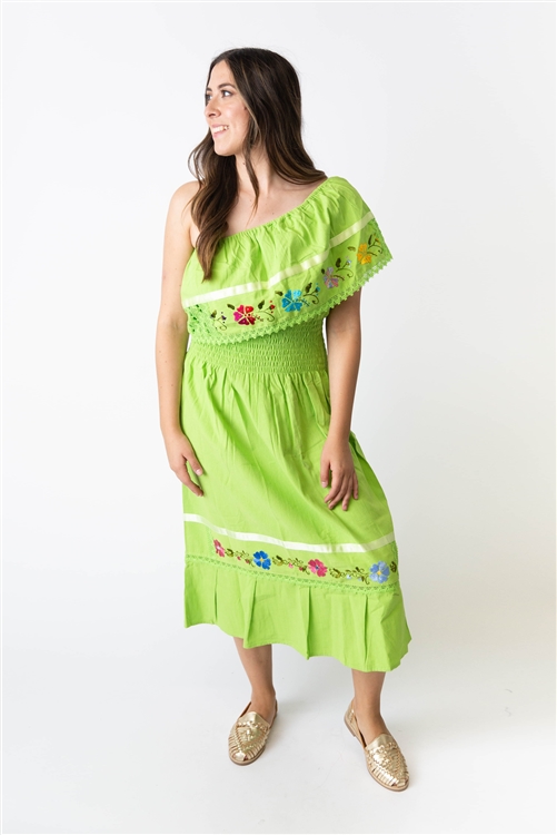 Green mexican dress sale