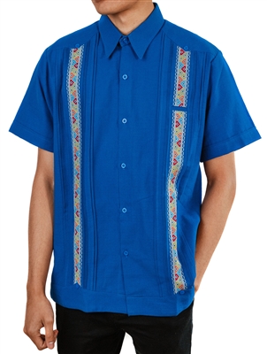 San Cristobal Guayaberas Go ' Stros Guayabera M / Light Blue