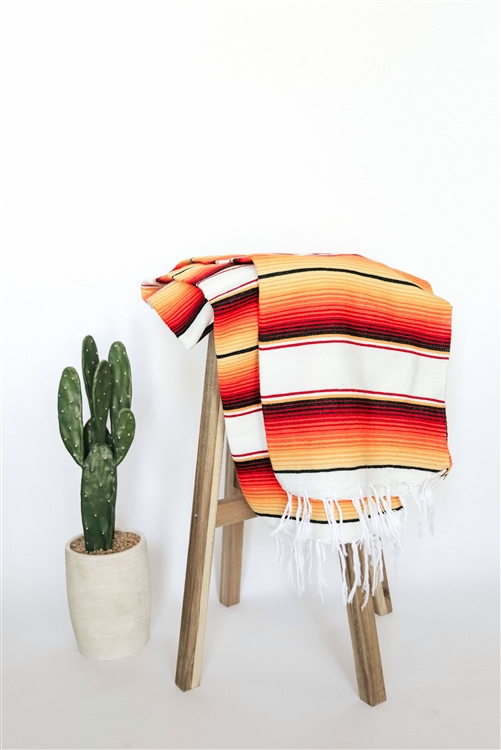 Top Serape Cactus Throw Blanket