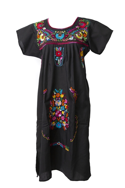 Traditional mexican 2025 embroidered dress