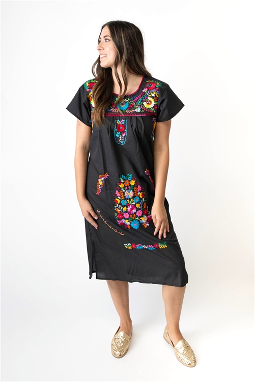 Mexican Dress, Puebla Dress, Fiesta Dress for Sale, Mexican Embroidered  Dress, Peasant Dress, Pueblo Crochet Dress, Oaxacan Dresses, Boho Mexican  Dress