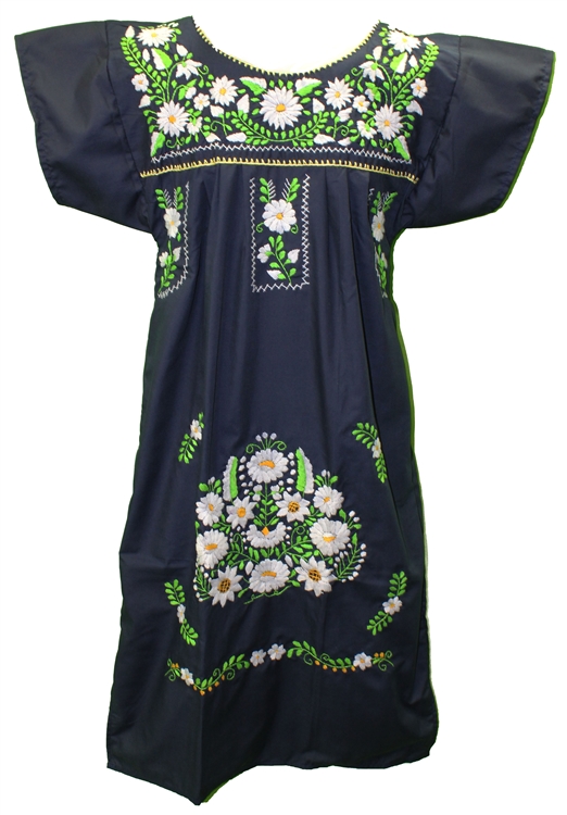 (M) Mexican Embroidered Pueblo Dress - Unique #56