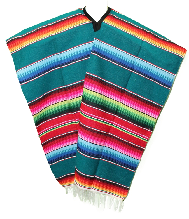 Serape Mexican Poncho - Multi 1